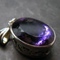 Large Genuine Rich Purple Faceted Amethyst Sterling Silver Pendant From Brazil - 1.7" - 11.83 Grams
