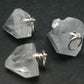 Lot of 3 Clear Apophylite Apophyllite Crystal Pendants From India