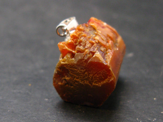 Vanadinite Crystal Silver Pendant From Morocco - 0.8" - 11.7 Grams