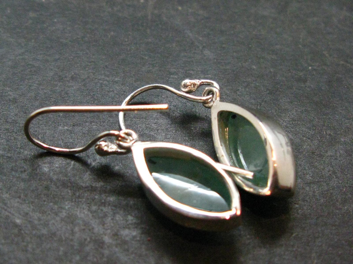 Extremely Rare Grandidierite Silver Earrings From Madagascar - 1.1"