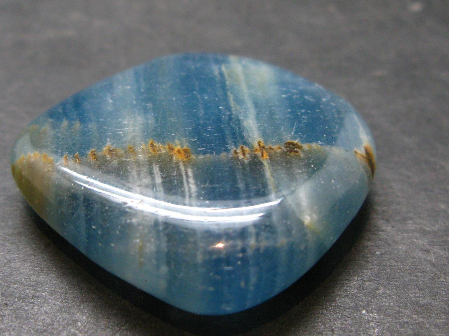 Nice Lemurian Aquatine Blue Calcite Tumbled From Argentina - 1.1" - 16.31 Grams