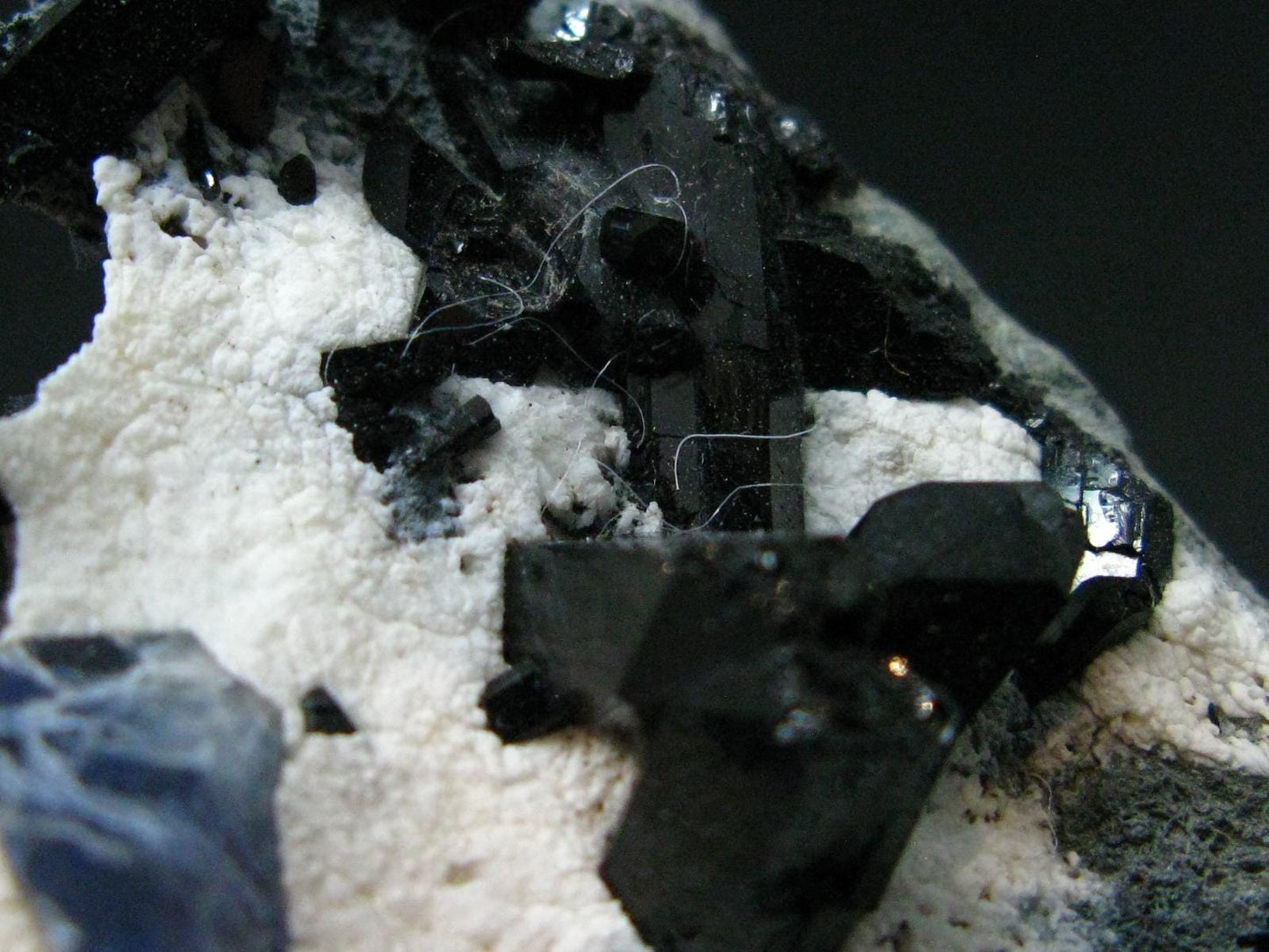Benitoite and Neptunite on Natrolite Cluster From California - 1.5" - 10.35 Grams