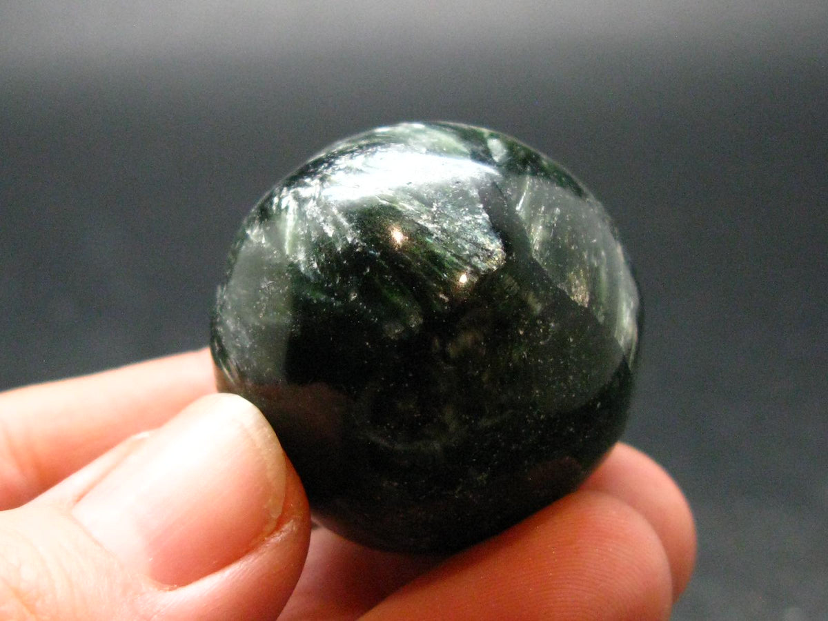 Nice Polished Seraphinite Clinochlore Sphere From Russia - 1.2" - 38.29 Grams