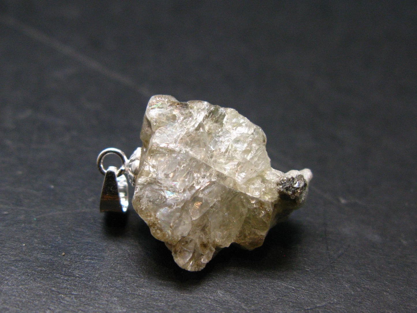 Phenakite Phenacite Crystal Silver Pendant From Russia - 0.9" - 3.38 Grams