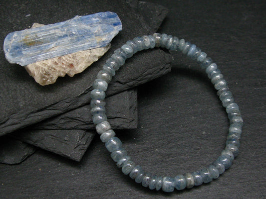 Blue Kyanite Genuine Bracelet ~ 7 Inches ~ 6mm Rondelle Beads