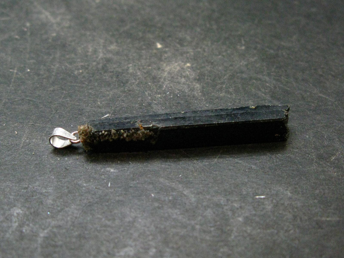 Aegirine Crystal Silver Pendant From Malawi - 1.8" - 4.13 Grams