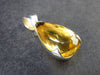 Stone of Success!! Genuine Intense Yellow Citrine Gem Sterling Silver Pendant From Brazil - 1.3" - 8.49 Grams