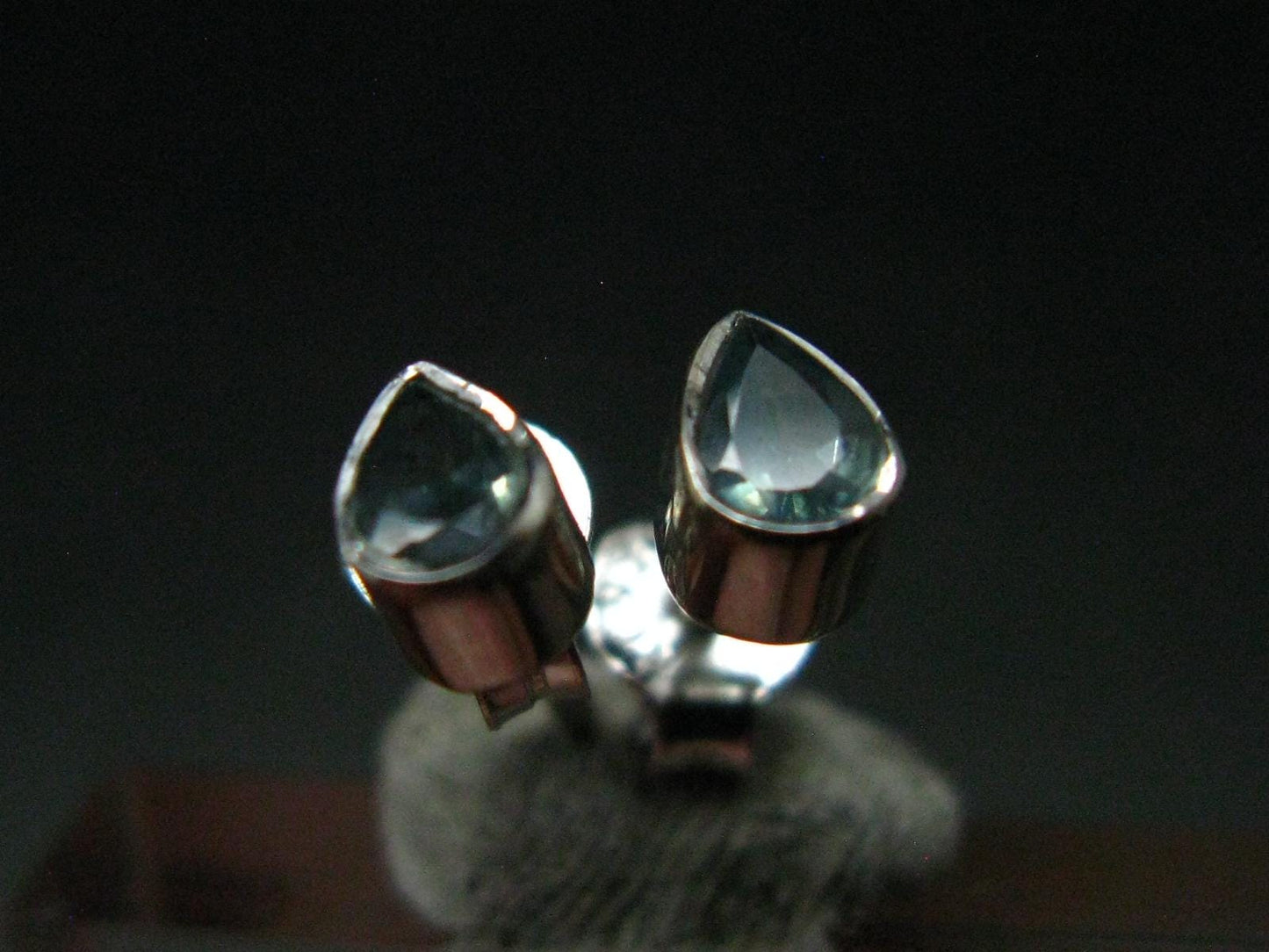 Alexandrite Gem Silver Stud Earrings From Russia - 0.87 Grams