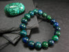 Quantum Quattro (Dioptase Chrysocola Malachite Shattuckite) Genuine Bracelet ~ 7 Inches ~ 10mm Round Beads
