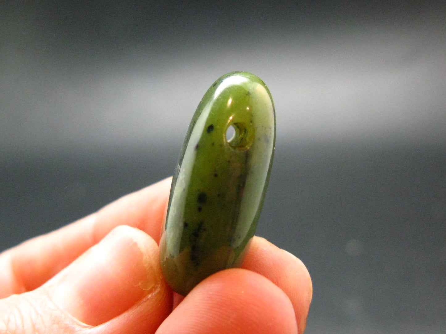 Nephrite Jade 1.1" Pendant From Canada (Metal Free) - 8.61 Grams