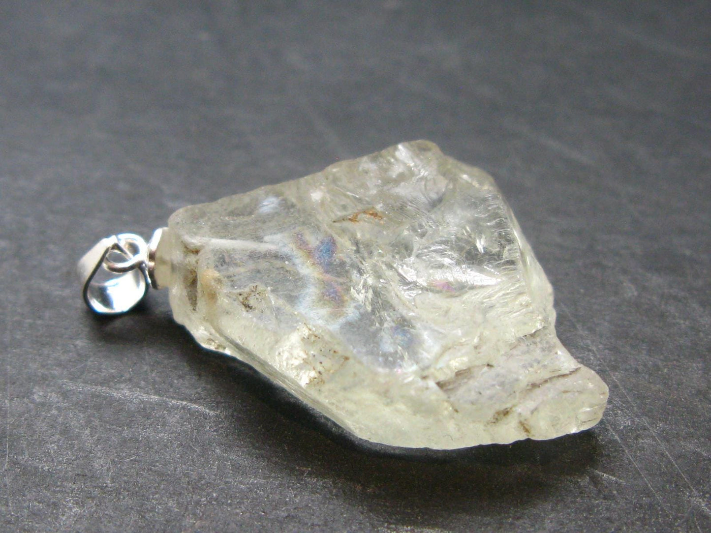 Bytownite Golden Labradorite Silver Pendant From Mexico - 1.3"