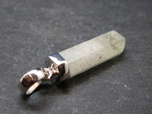 Gem Libyan Desert Glass Tektite Pendant Sterling Silver from Libya - 1.4" - 2.81 Grams