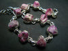 Bixbite Red Emerald Beryl Silver Bracelet From USA - 7" - 13.3 Grams