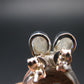 Very Rare White Cryolite 925 Silver Stud Earrings from Greenland - 0.6" - 1.29 Grams