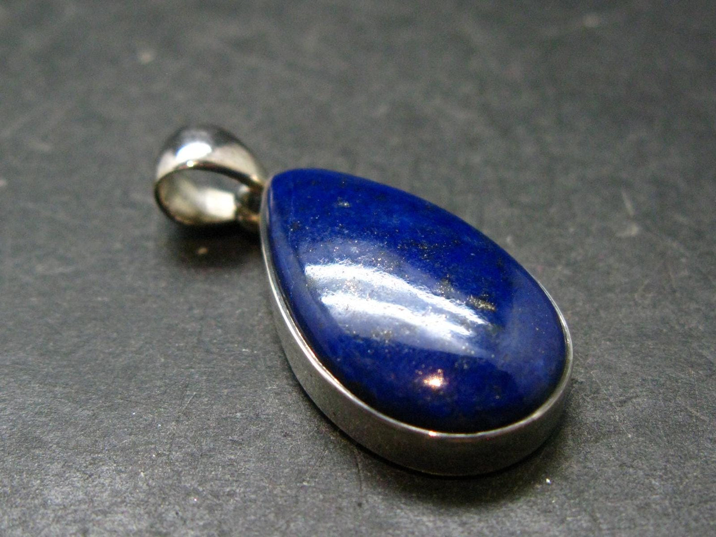 Lapis Lazuli Silver Pendant From Afghanistan - 1.5" - 6.56 Grams