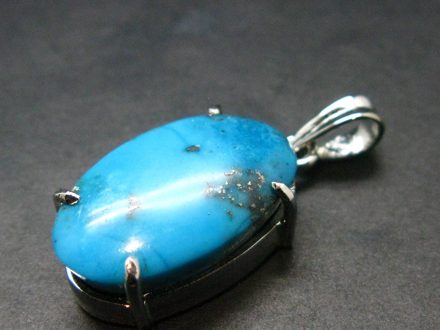 Turquoise Silver Pendant - 1.3" - 5.93 Grams