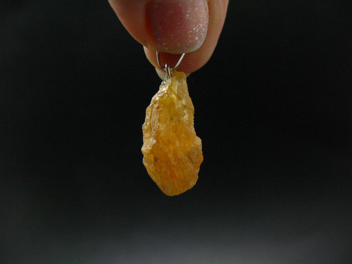 Heliodor (Yellow Beryl) Crystal Silver Pendant From Brazil - 1.2" - 2.77 Grams