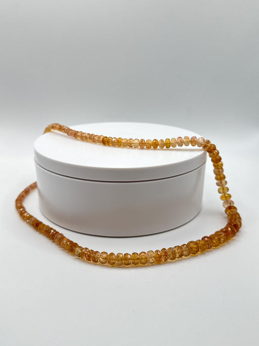 Imperial Topaz Necklace – Natural Faceted Gemstone Strand - 36 Grams