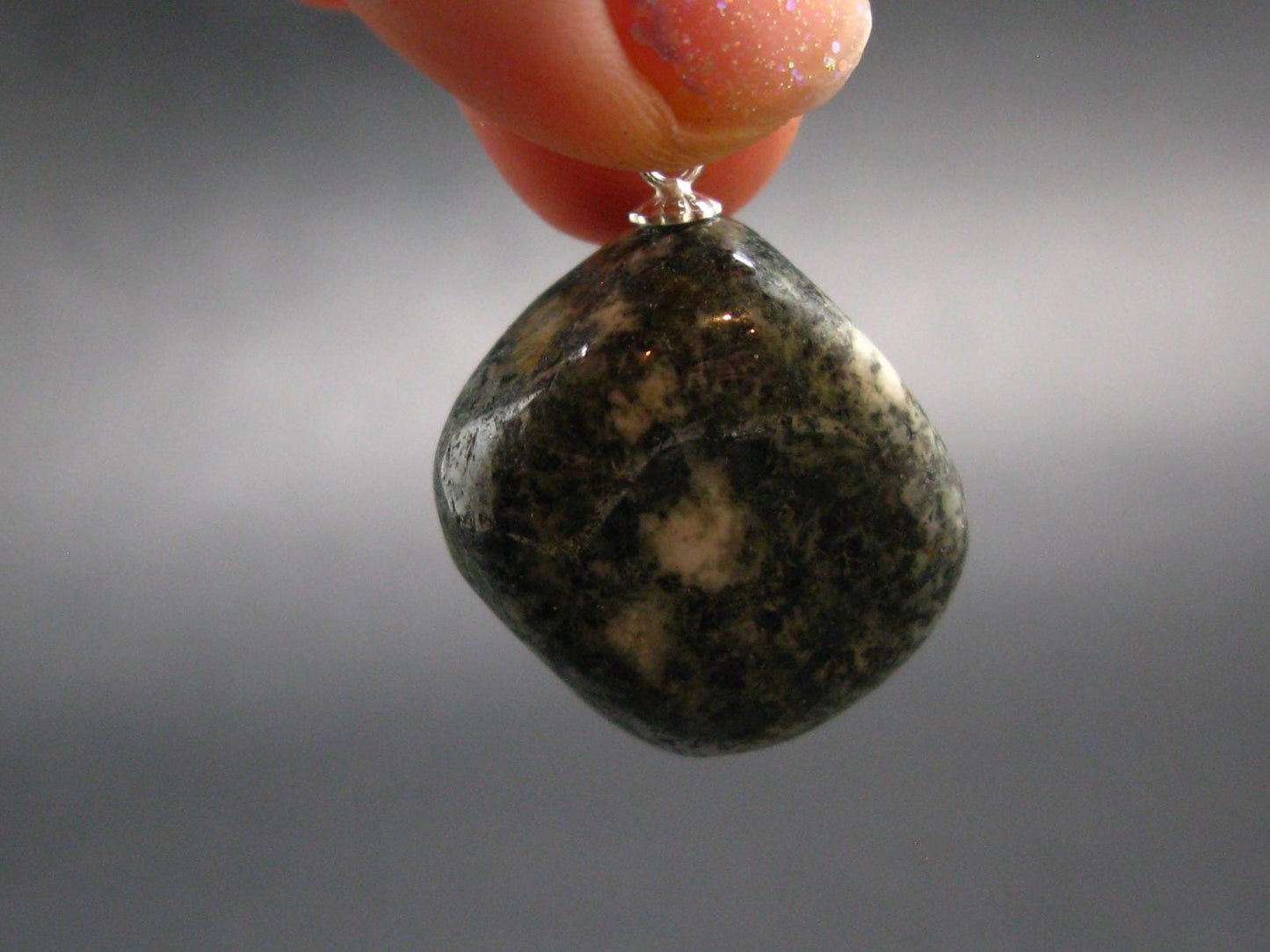 Rare Stonehenge Bluestone SS Pendant From Wales UK - 1.1" - 11.40 Grams