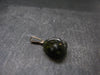 Gem Moldavite Tektite SS Pendant From Czech Republic - 0.8" - 1.5 Grams