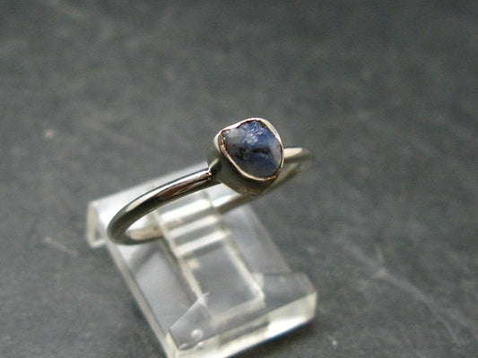 Benitoite Silver Ring From California - Size 8 - 1.86 Grams