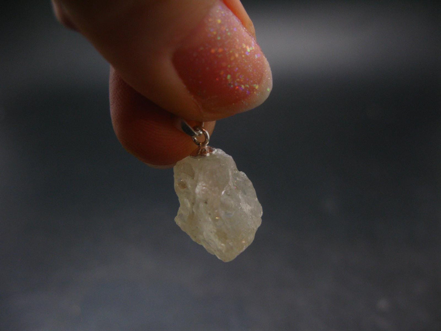 Amblygonite Silver Pendant from Brazil - 0.8" - 2.40