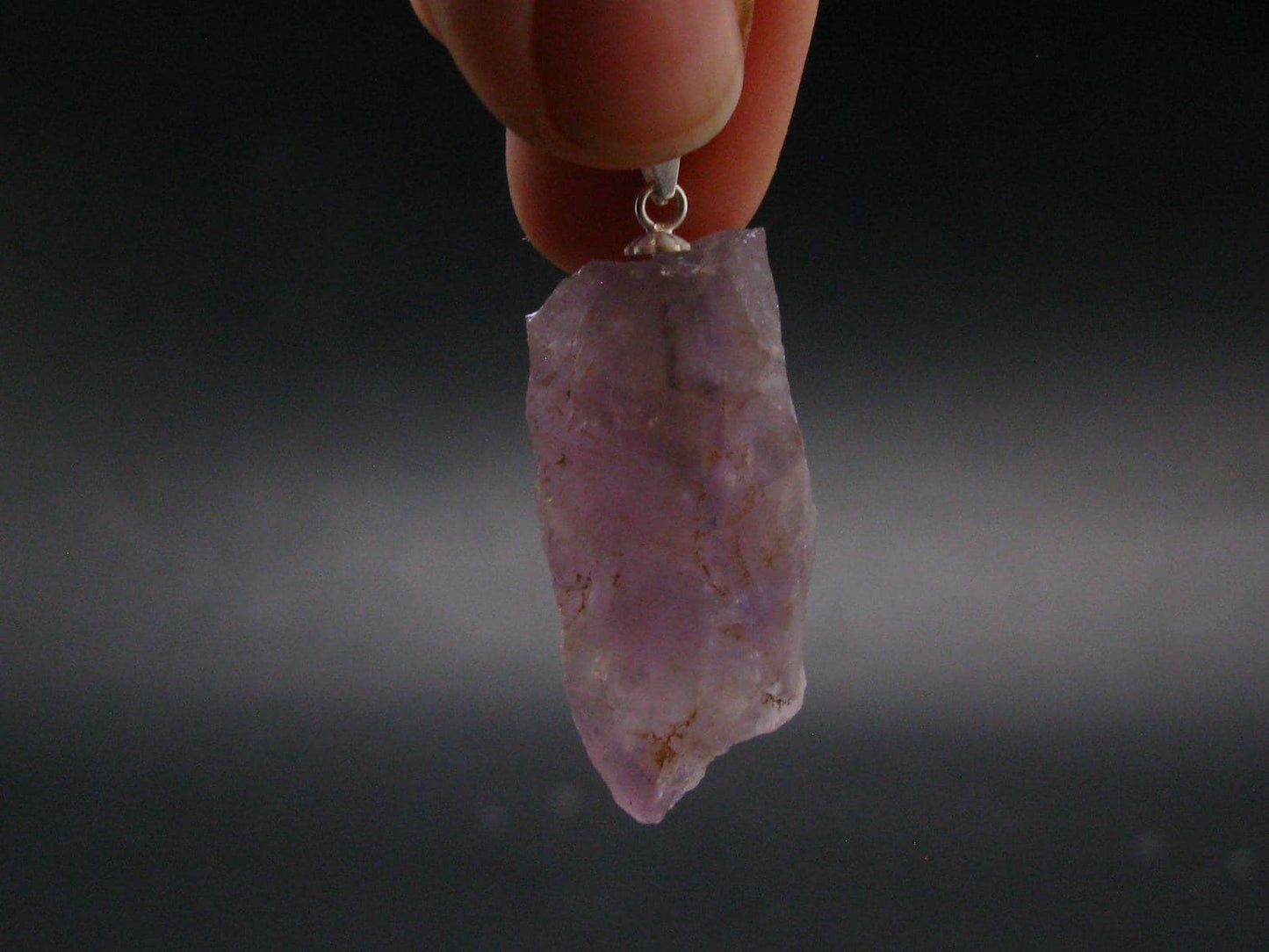 Rare Raw Auralite Super 23 Amethyst Silver Pendant From Canada - 1.5" - 7.70 Grams