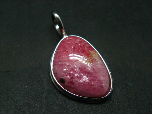 Rare Rhodochrosite Sterling Silver Pendant From Alma Colorado - 1.3" - 5.82 Grams
