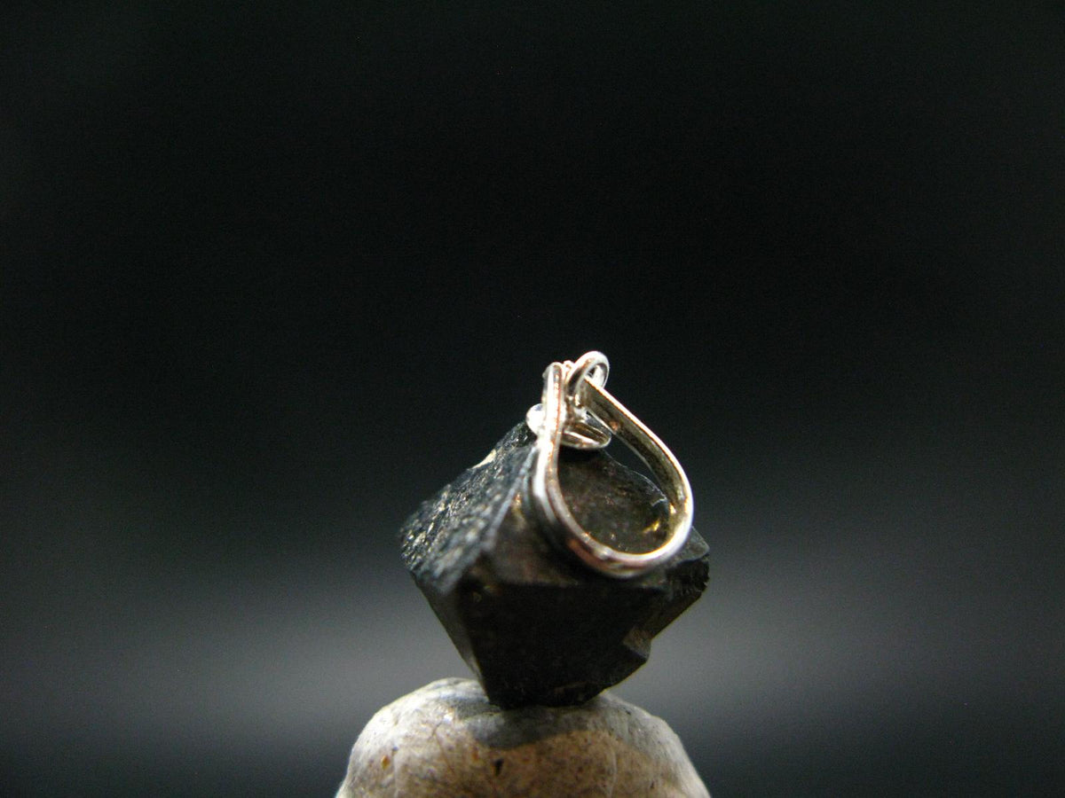 Magnetite Crystal Silver Pendant From Bolivia - 0.8" - 2.62 Grams
