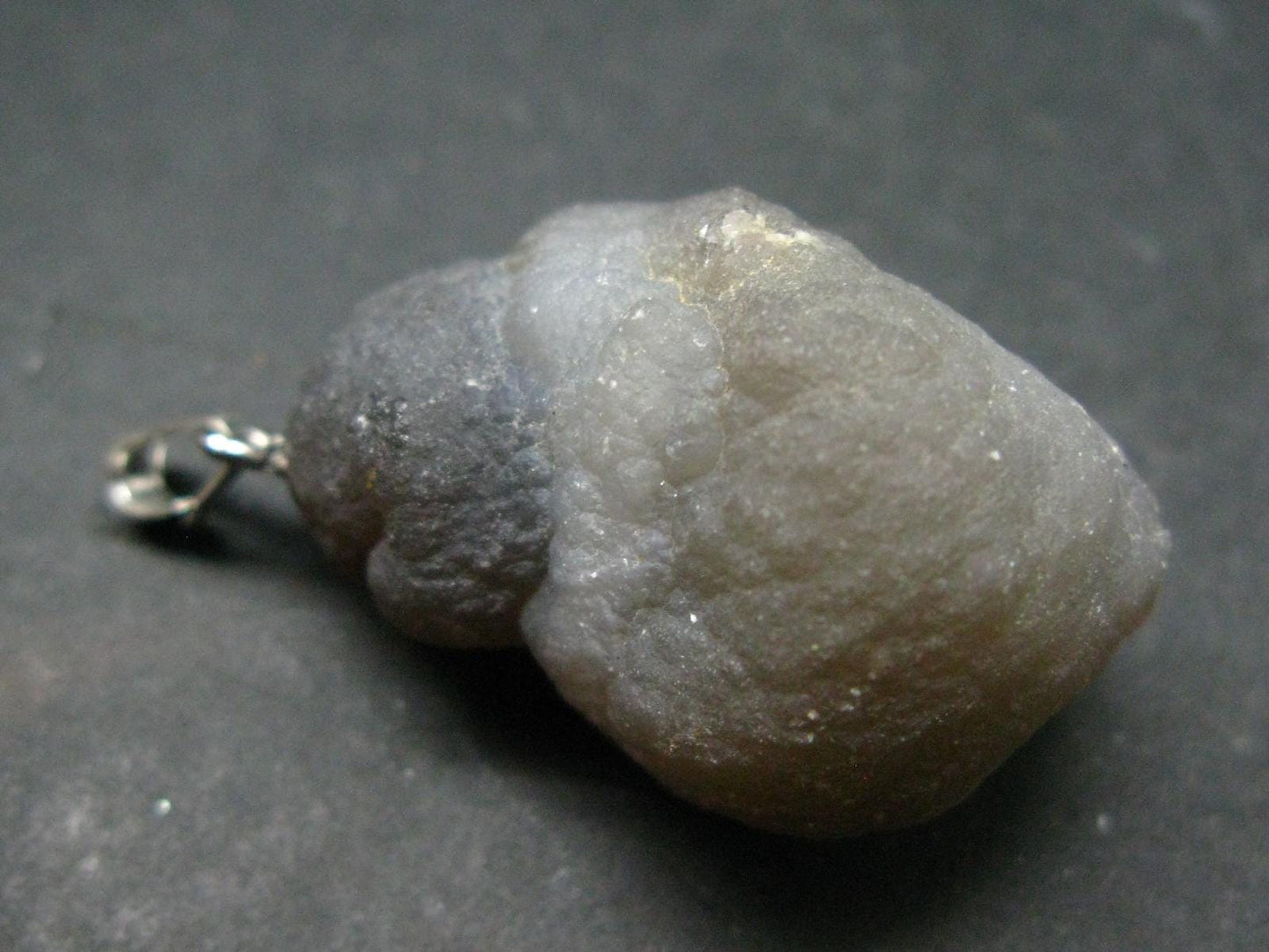 Truffle Chalcedony!! Spheroidal Chalcedony Nodules Crystal Silver Pendant From Morocco - 1.6"