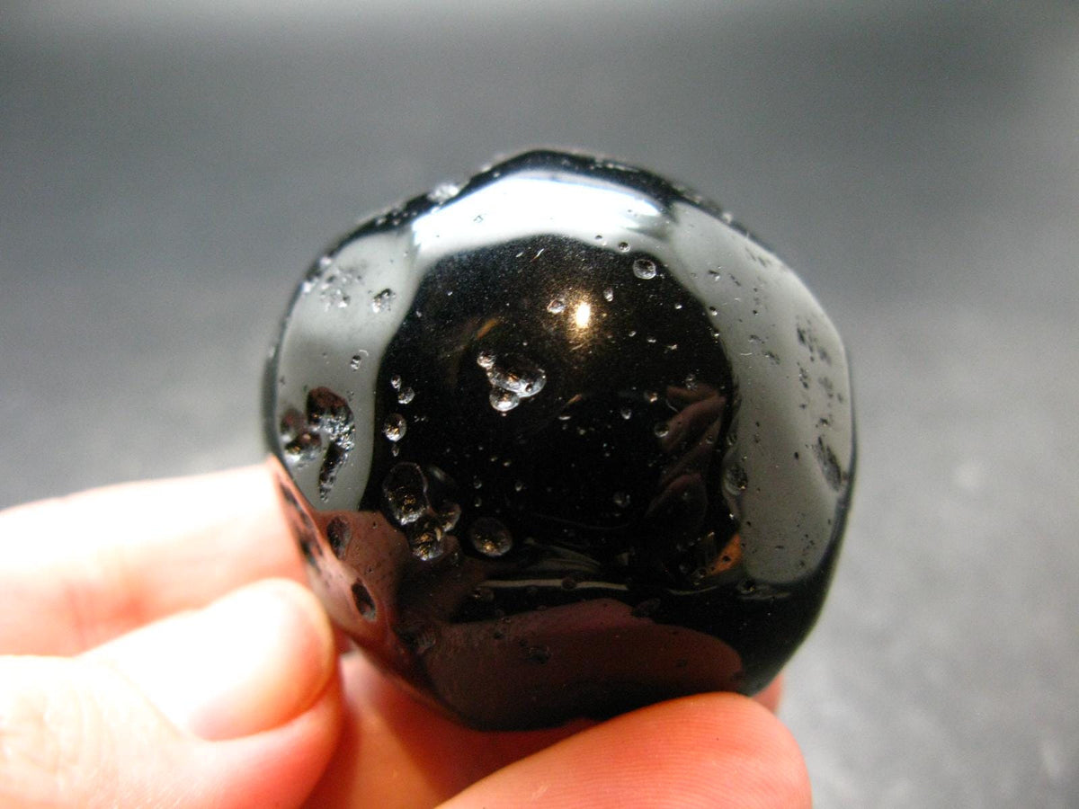 Rare Large Black Tibetan Tektite Tumbled Stone from Tibet - 1.5" - 58.0 Grams