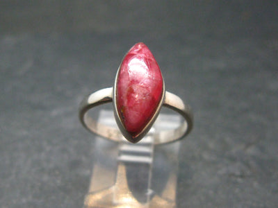 Vivid Juice Carmine Red Gem Rhodonite Silver Ring From Brazil - 2.82 Grams - Size 7