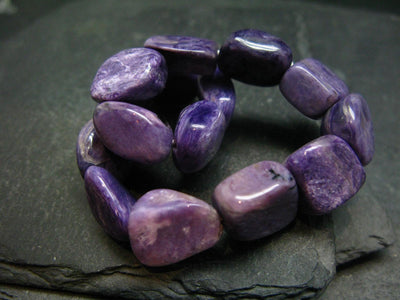 Charoite Genuine Bracelet ~ 7 Inches ~ 14mm Tumbled Beads