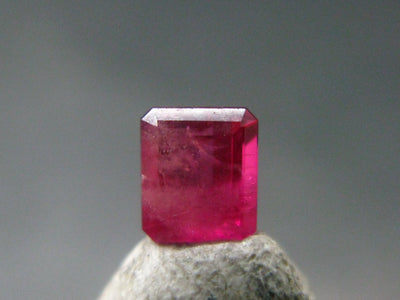 Beautiful Rare Gem Bixbite Red Beryl Emerald Cut Stone From Utah USA - 0.39 Carats - 4.6x4.0mm