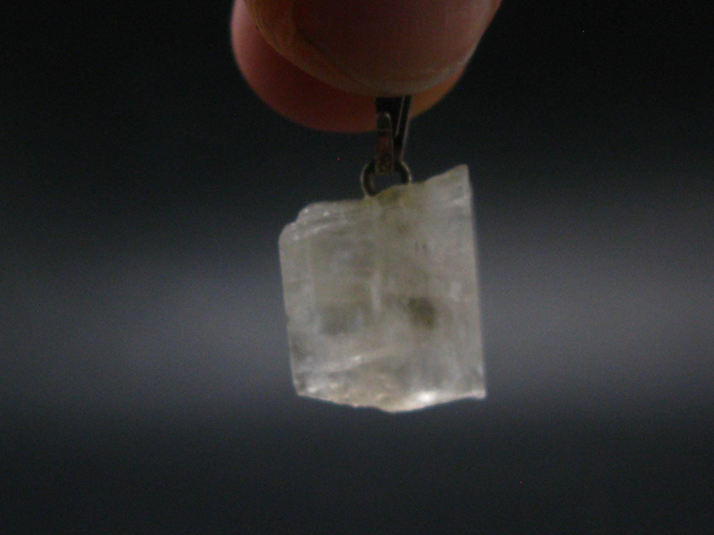Rare Clear Natrolite Crystal Silver Pendant From Tanzania - 0.8" - 1.71 Grams