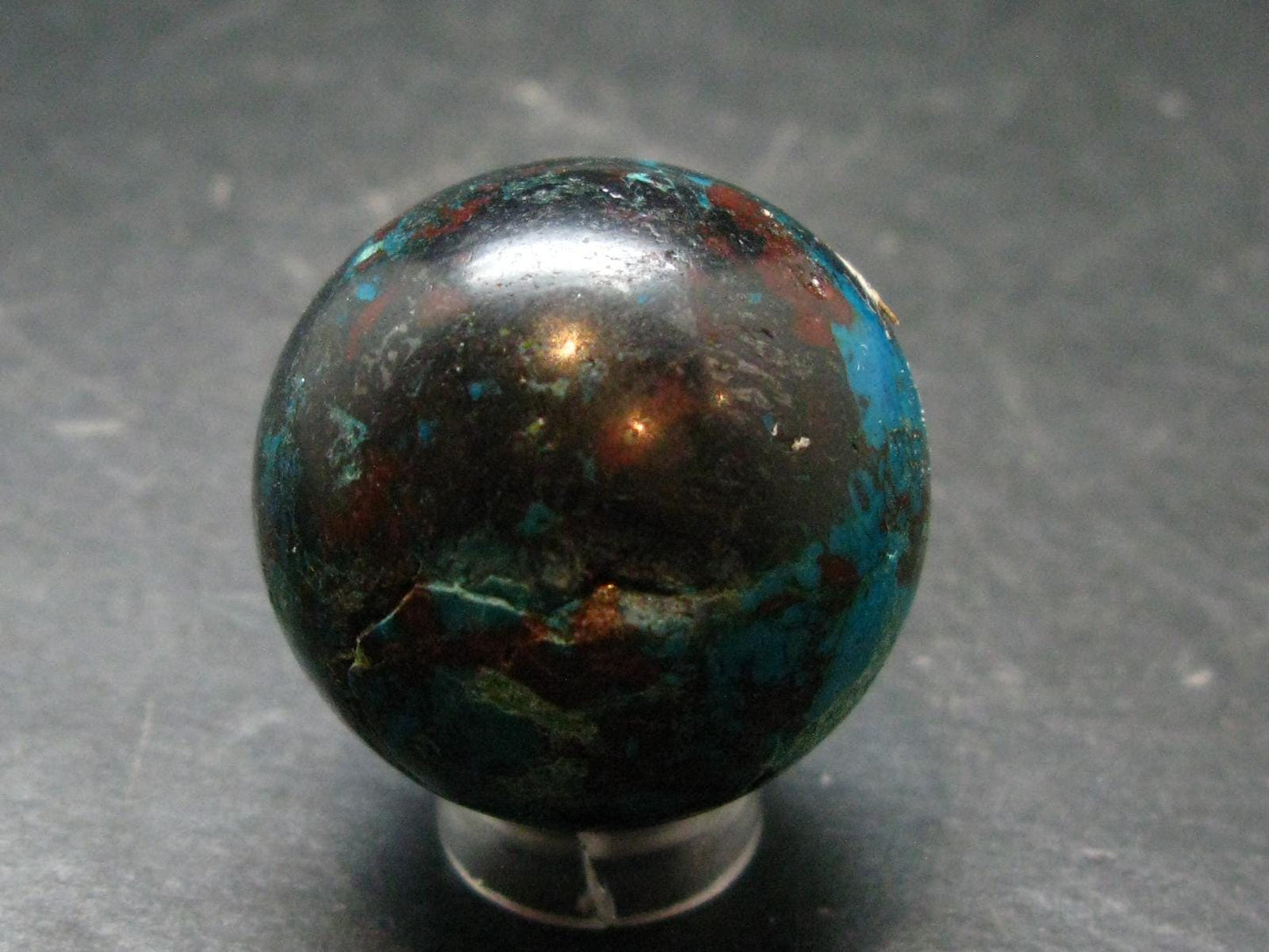 Quantum Quattro Sphere - Malachite Shattuckite Chrysocola Dioptase - 1.2" - 47.82 Grams