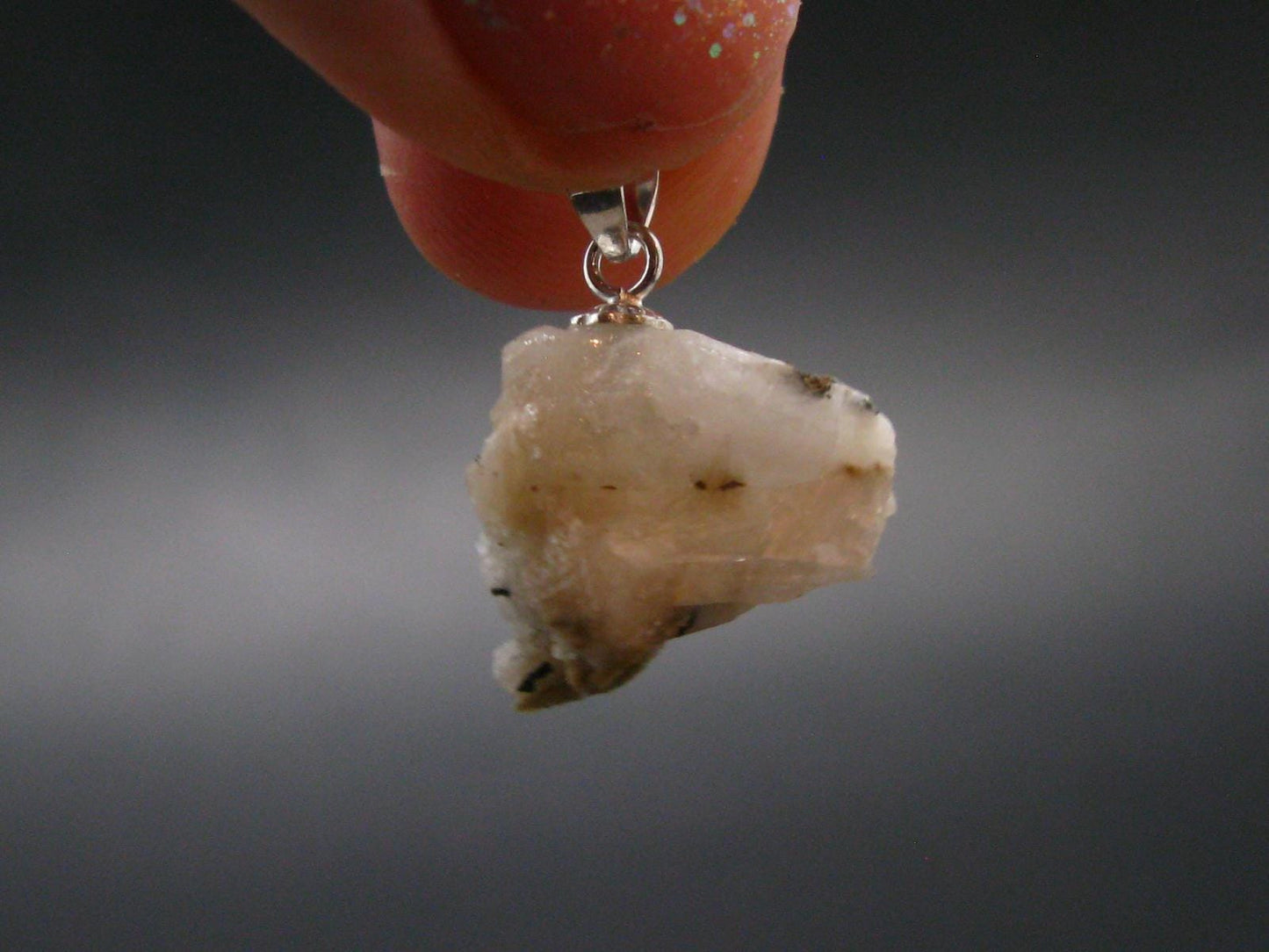 Natrolite Crystal Silver Pendant from Canada - 0.7" - 1.91 Grams