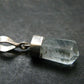 Stunning Genuine Aquamarine Gem Sterling Silver Pendant From Pakistan - 1.0" - 1.64 Grams