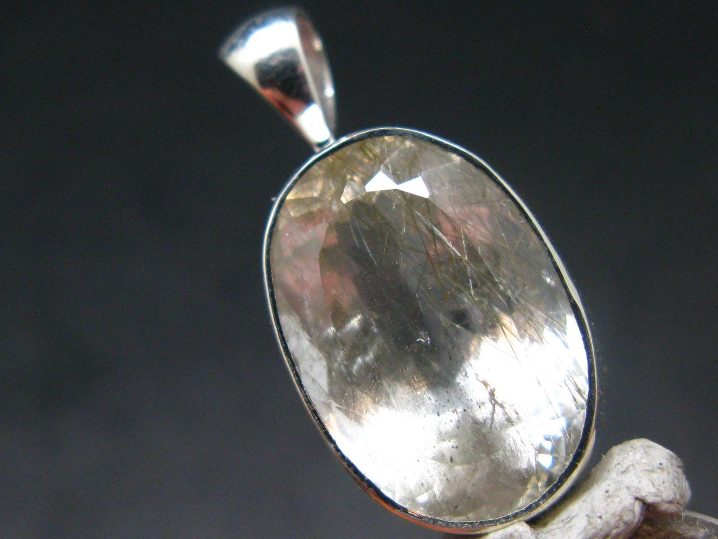 Gem Phenakite Phenacite Facetted Pendant from Madagascar - 4.92 Grams - 1.1"