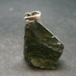 Moldavite Tektite Silver Clover Pendant from Czech Republic - 1.4" - 6.66 Grams