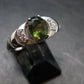 Moldavite Tektite Silver Ring from Czech Republic - Size 7.25 - 2.53 Grams