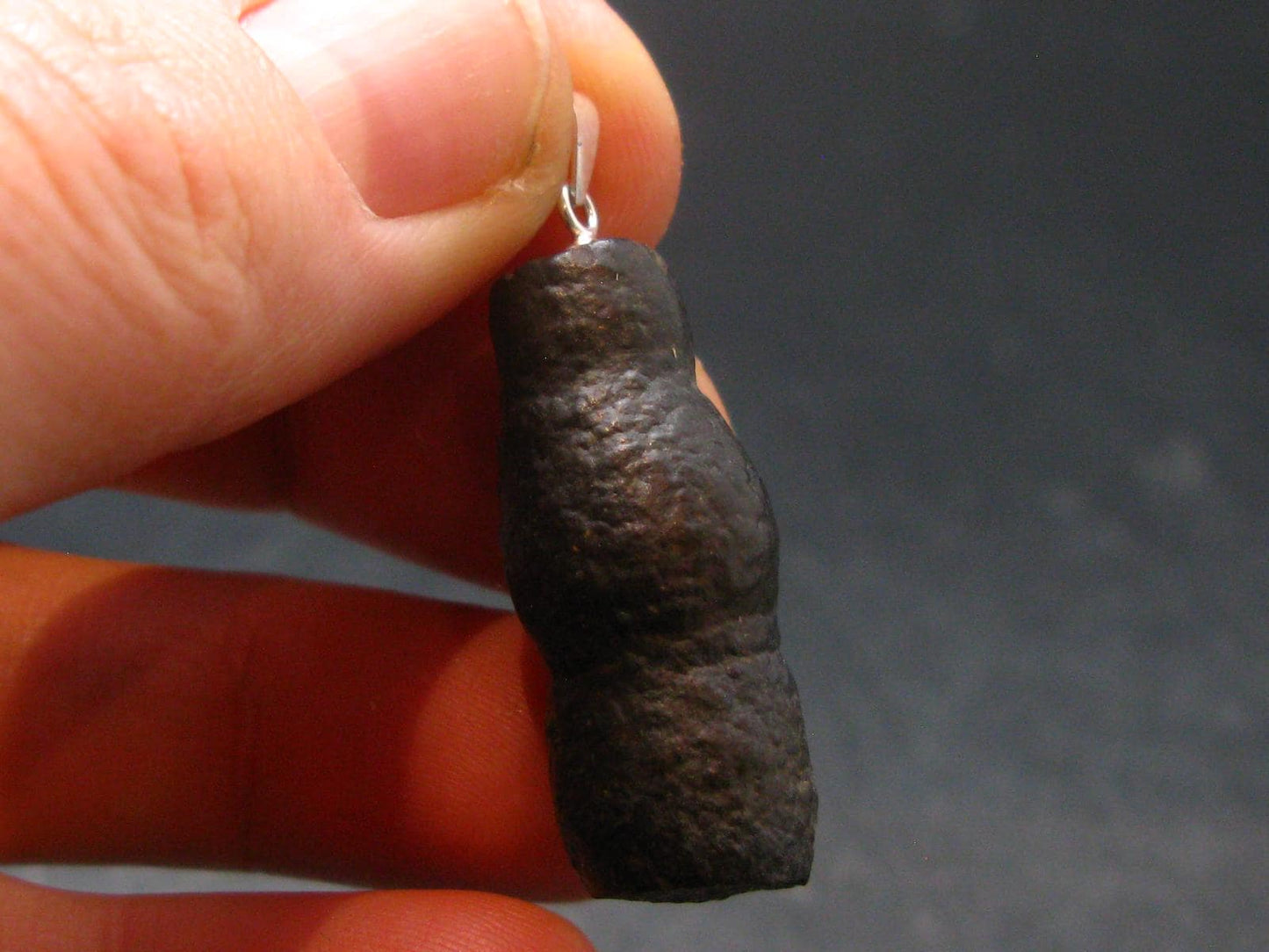 Rare Prophecy Stone Limonite after Pyrite Silver Pendant From Egypt - 1.4" - 8.74 Grams