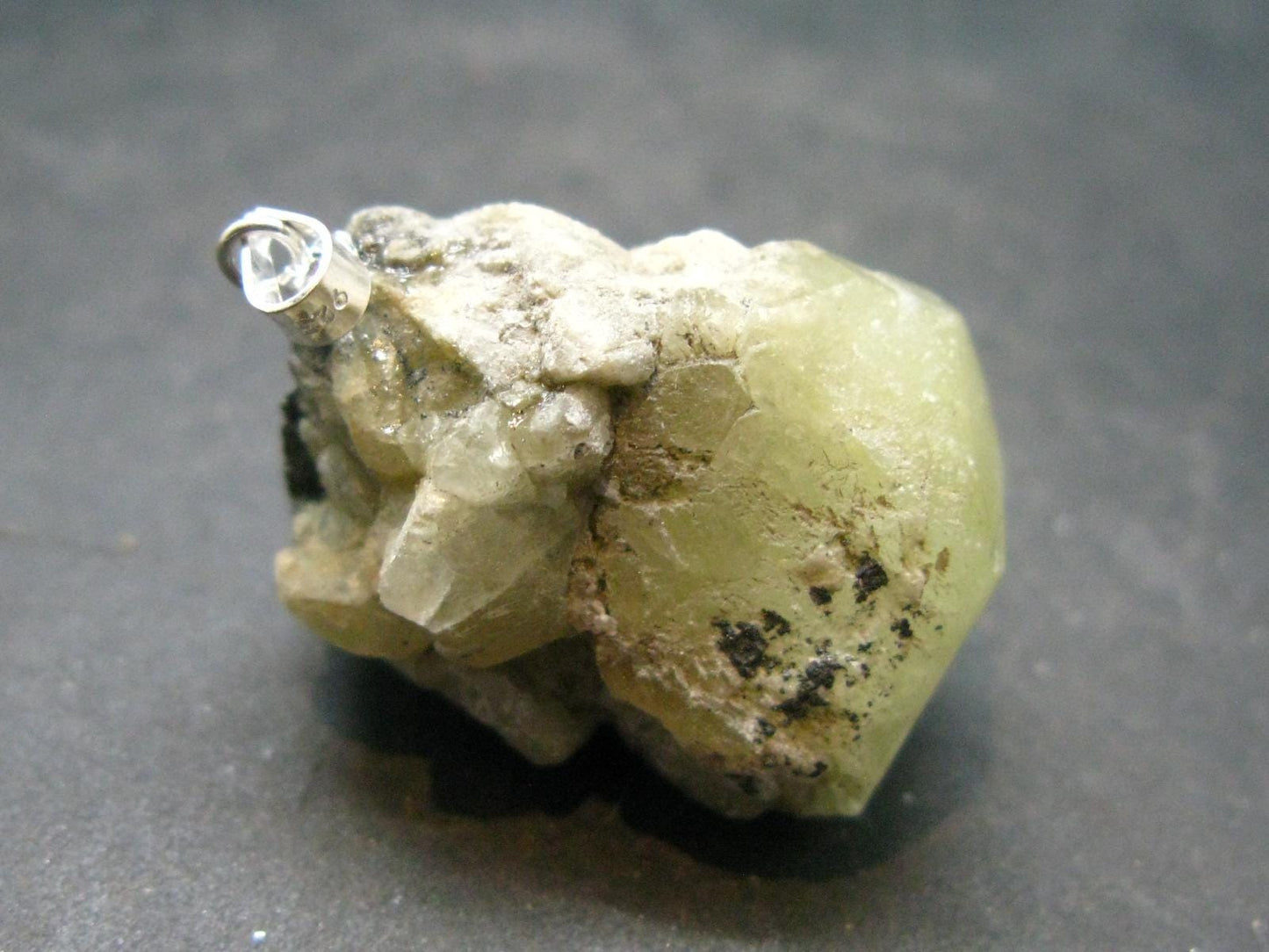 Datolite Crystal Silver Pendant From Russia - 1.3" - 12.85 Grams