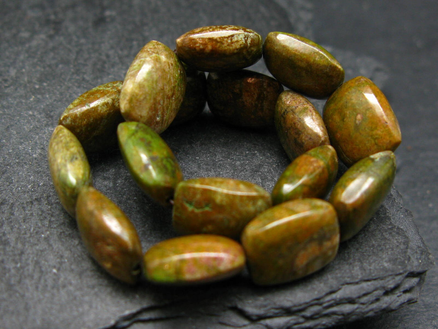 Gaspeite Genuine Bracelet ~ 7 Inches ~ 12mm Oval Beads