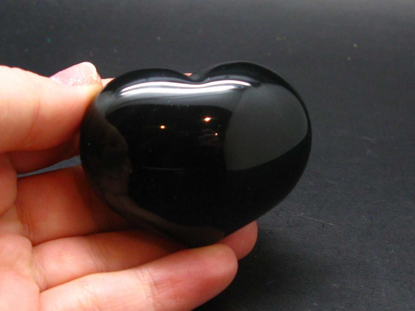 Black Obsidian Heart From Mexico - 1.6"