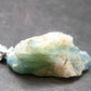 Rare Raw Blue Euclase Gem Crystal Silver Pendant from Zimbabwe - 1.2" - 3.97 Grams