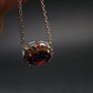Red Garnet Almandine Gem Silver Pendant with Chain From India - 18" - 2.16 Grams