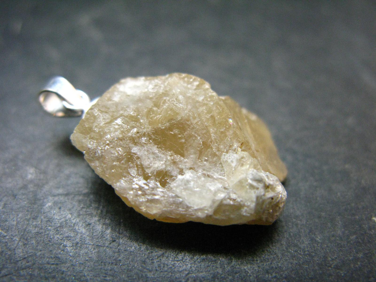 Scheelite Crystal Silver Pendant From China - 1.1" 7.34 Grams