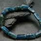 Neon Blue Apatite Genuine Bracelet ~ 7 Inches ~ 15mm Tumbled Beads