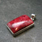 Thulite Silver Plated Pendant From Norway - 1.2" - 6.04 Grams